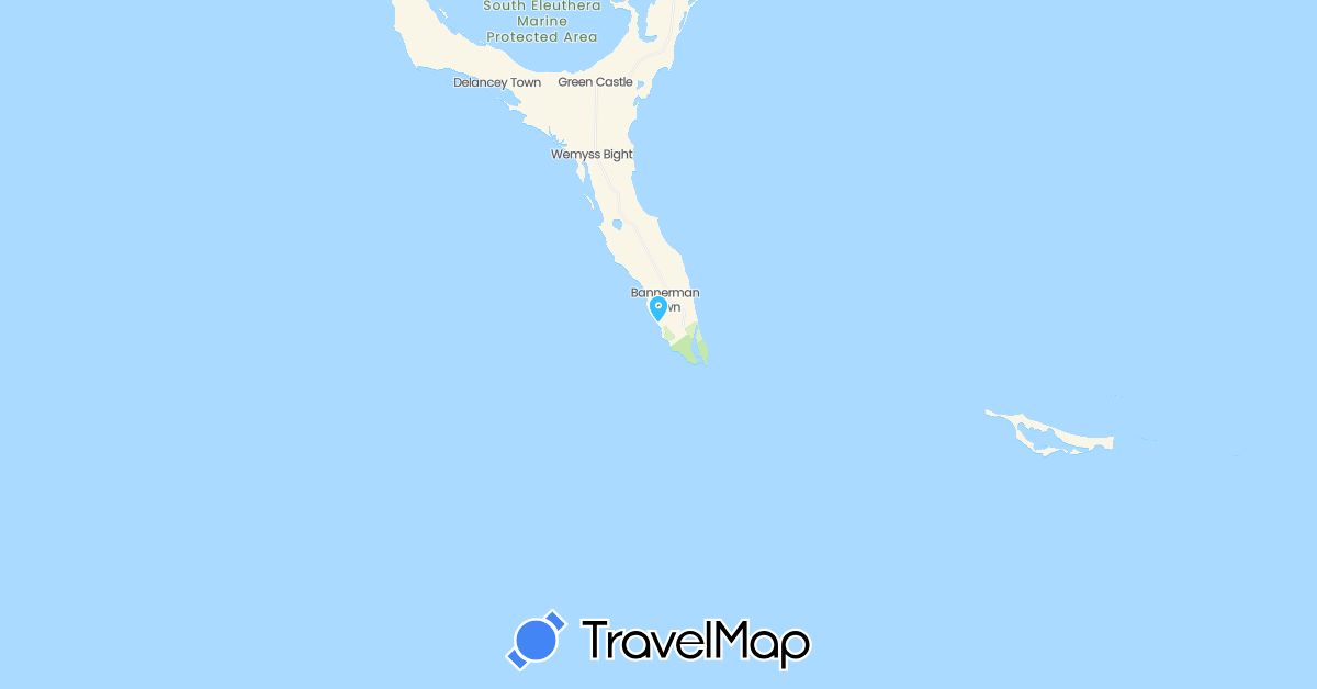 TravelMap itinerary: boat in Bahamas (North America)